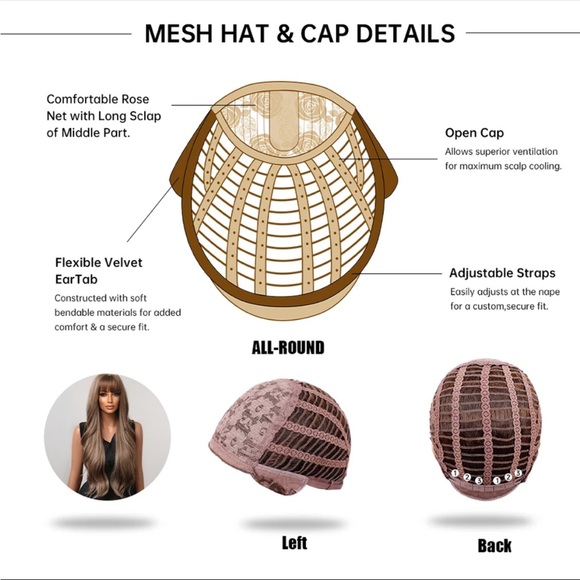 Long Wavy gray Synthetic Wigs Natural Middle Hair Wigs - Picture 2 of 2